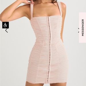 House of CB Cate Ruched Mini Dress Small